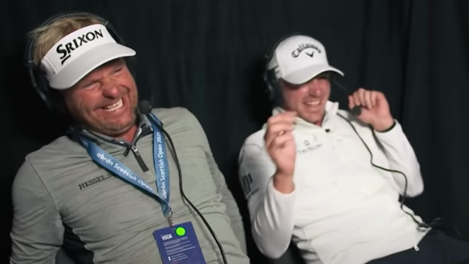 Matt Wallace and Soren Kjeldsen pull FAKE PUNDIT PRANK at the Scottish Open
